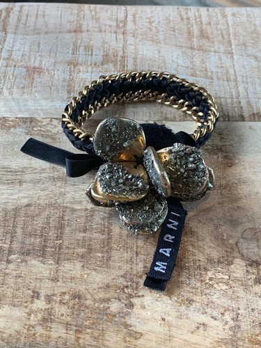 Marni flower stone chain link - stone,