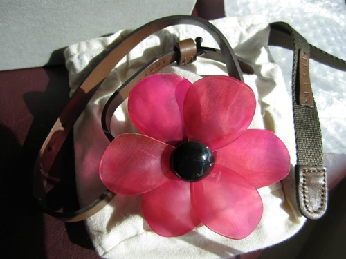 Marni leather flower bracelet - leather,