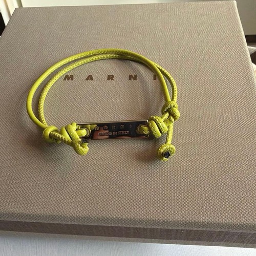 Marni green leather bracelet - leather,